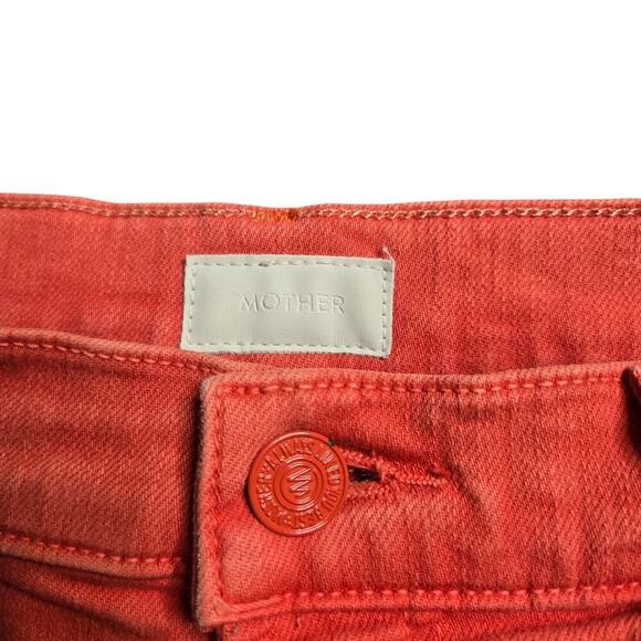 Mother The Swooner Rascal Ankle Fray in Flame Scarlett Size: 28 - Picture 4 of 9